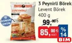 LEVENT BÖREK 3 PEYNİRLİ BÖREK 400 G LEVENT BÖREK 3 PEYNİRLİ BÖREK 400 G